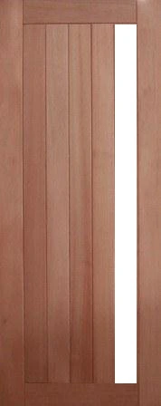 GD-5V1V is a natural timber door with 1 vertical glass panel on right hand side of door