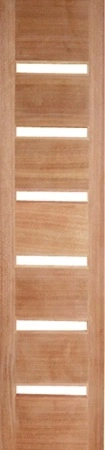SL-D6 is a natural timber side light door with 6 glass slim line panels in between 7 horizontal timber panels. Pair with door GD-D6.