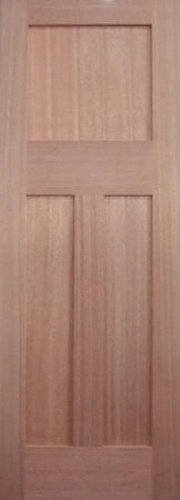 SP-BL3 is a natural timber door in a shaker style with 3 timber panels at bottom two thirds of door
