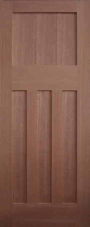 SP-BL4 is a natural timber door in a shaker style with 4 timber panels at bottom two thirds of door