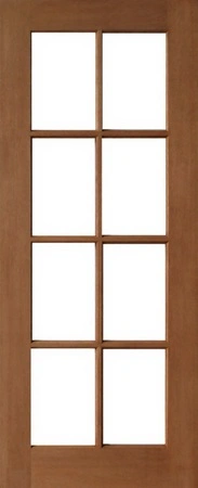 GD-8L is a natural timber French door with 8 square glass panels in-between thin timber panels