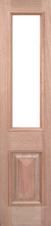 SL-TD5G is a natural timber side door with 1 vertical glass panel in top two thirds of door and 1 decorative cricket bat moulding in the bottom third of door. Pairs with door GD-TD5