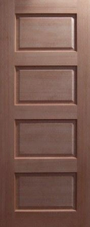 SP-4P is a natural timber door with 4 decorative channels spaced evenly running horizontally