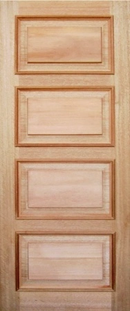 SP-4PCB is a natural timber door with 4 horizontal decorative cricket bat mouldings spaced evenly