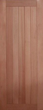 SP-5V is a natural timber door in a beach house style with 5 vertical timber panels framed by timber